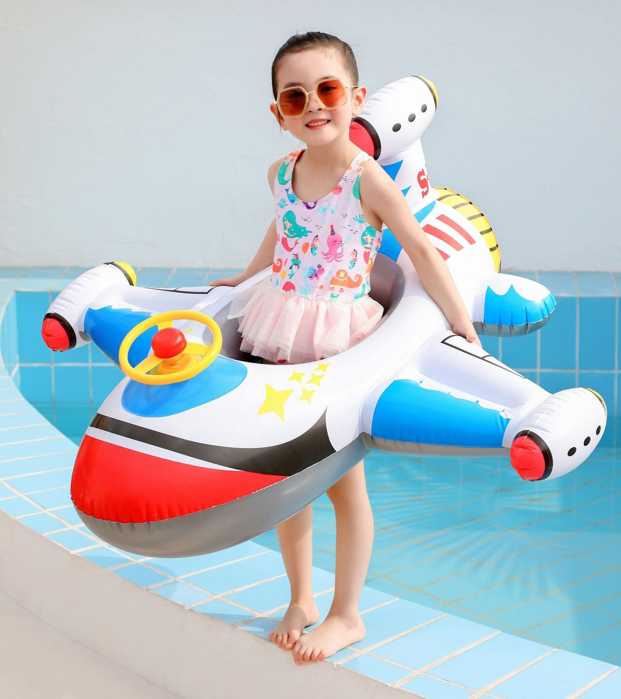 Rooxin Kids Inflatable Airplane Beach Toy